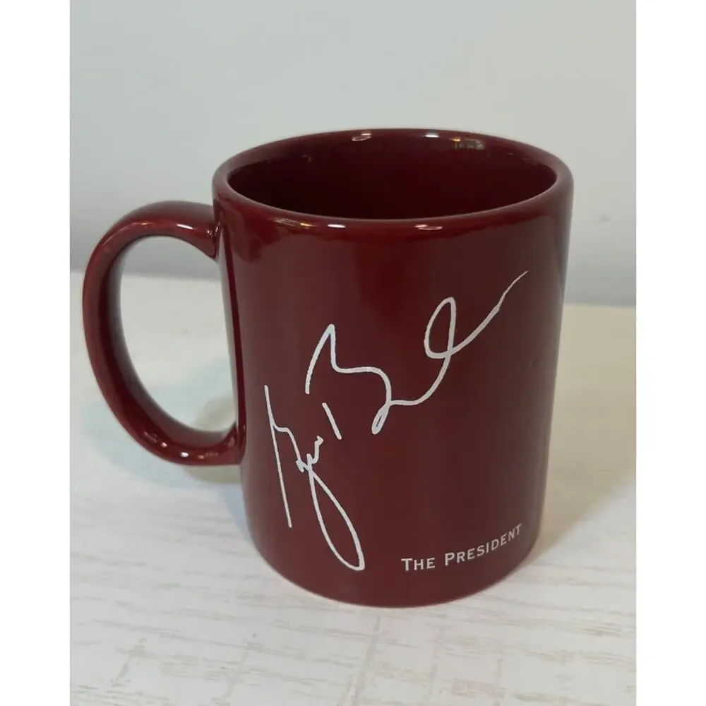 Vintage Western White House Crawford TX Maroon Mug George W Bush
